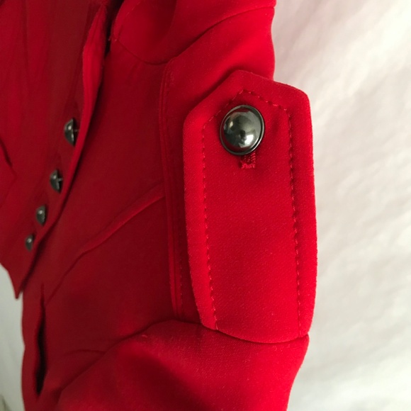Banana Republic Military Inspired Button Embellished Tailored Jacket 00P Red - Picture 9 of 14
